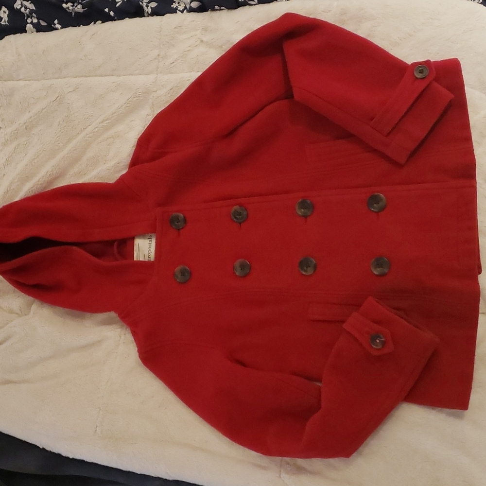 GUC Red Wool Pea Coat